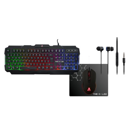 Pack Clavier + Souris + Tapis + Ecouteurs G-LAB Gaming Combo Helium