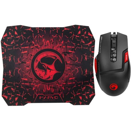 Marvo Scorpion M355 USB 7 Colour LED Black Programmable Gaming Mouse with G1 Sma